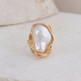 Irregular Pearl Shaped Ring